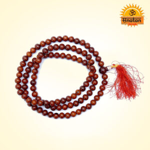 SHRIMALI 6mm Red Sandalwood/Lal Chandan Mala Rosary for Men Woman Unisex 108 Beads Sumer + 3 Mini Beads